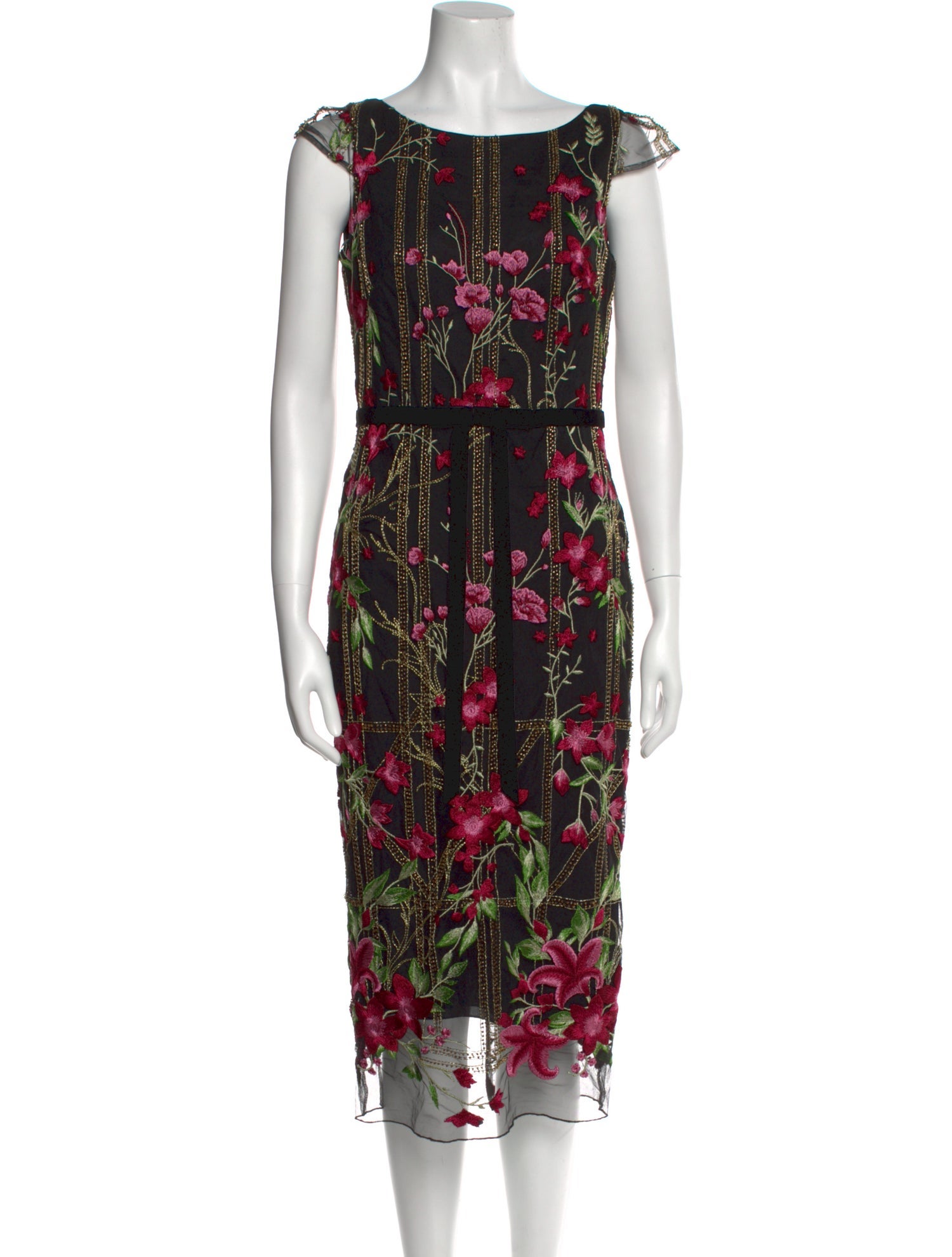 Marchesa Notte Nylon Midi Length Dress