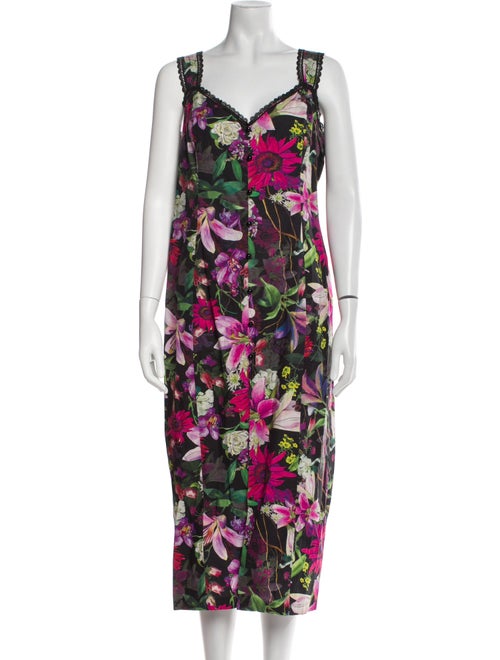 Marchesa Notte Floral Print Long Dress