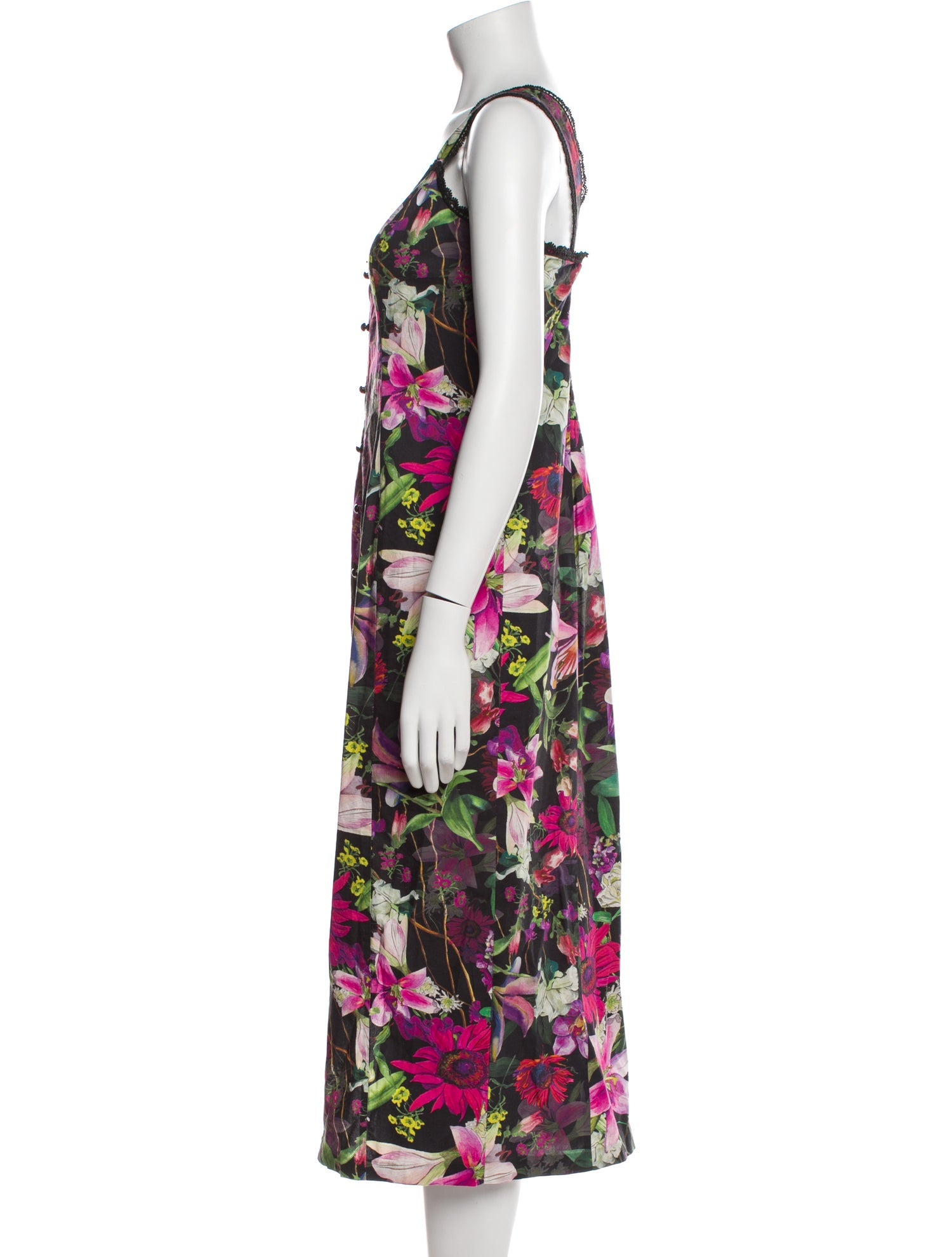 Marchesa Notte Floral Print Long Dress