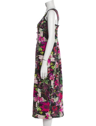 Marchesa Notte Floral Print Long Dress