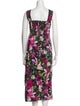 Marchesa Notte Floral Print Long Dress