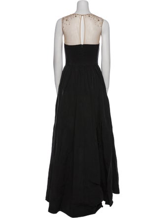 Marchesa Notte Scoop Neck Long Dress