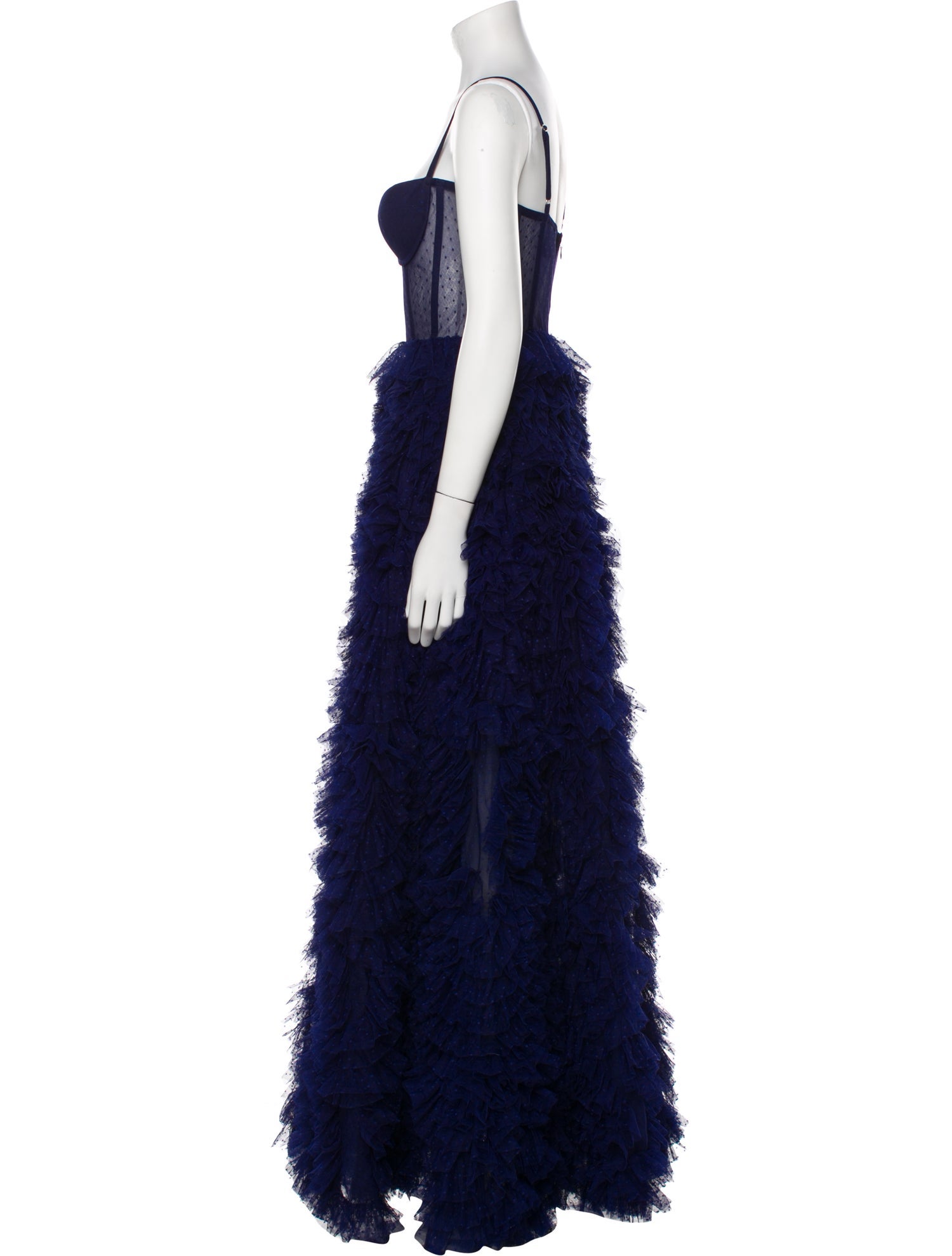 Marchesa Notte Lace Pattern Long Dress