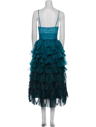 Marchesa Notte V-Neck Long Dress