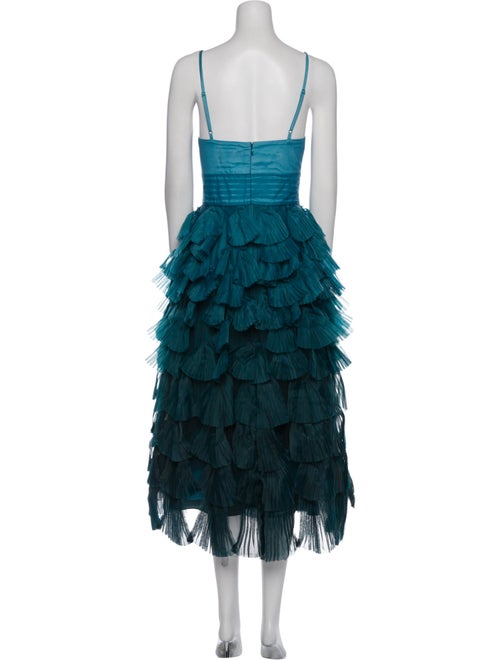 Marchesa Notte V-Neck Long Dress