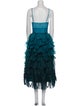 Marchesa Notte V-Neck Long Dress