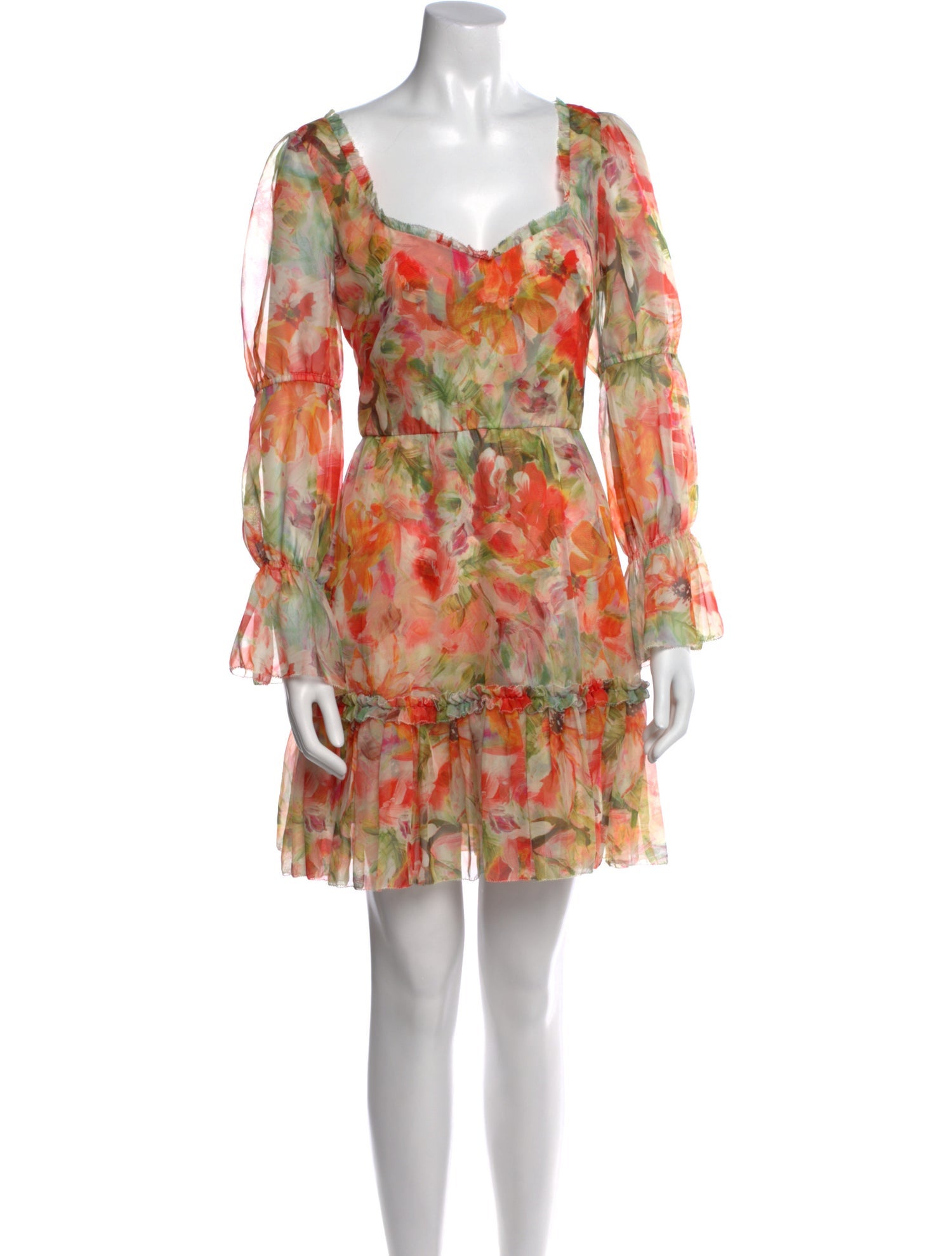 Marchesa Notte Floral Print Mini Dress w/ Tags