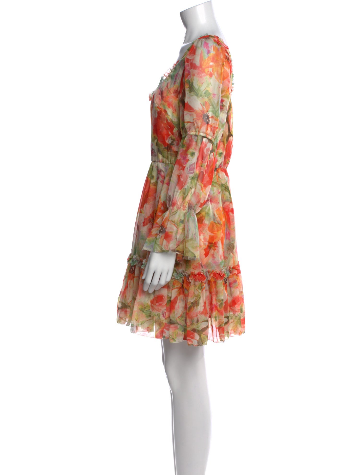 Marchesa Notte Floral Print Mini Dress w/ Tags