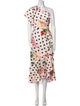 Marchesa Notte Polka Dot Print Long Dress