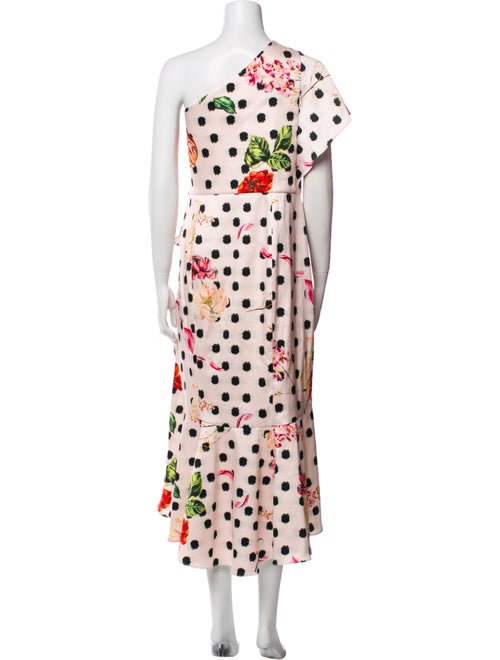 Marchesa Notte Polka Dot Print Long Dress