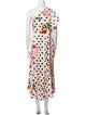 Marchesa Notte Polka Dot Print Long Dress