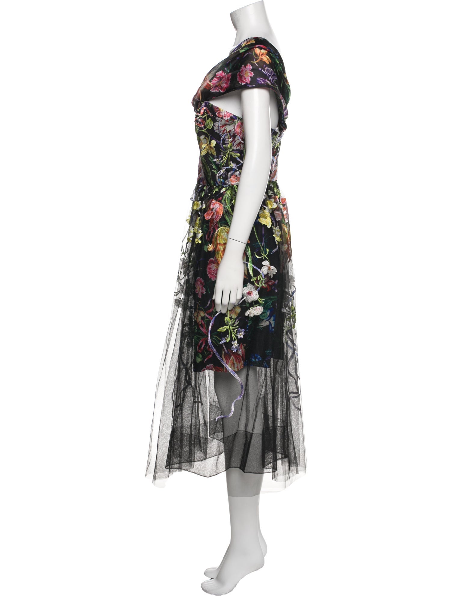 Marchesa Notte Floral Print Knee-Length Dress w/ Tags