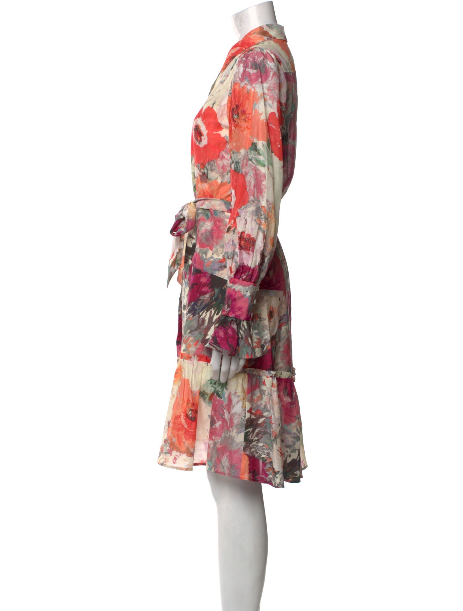 Marchesa Notte Floral Print Knee-Length Dress