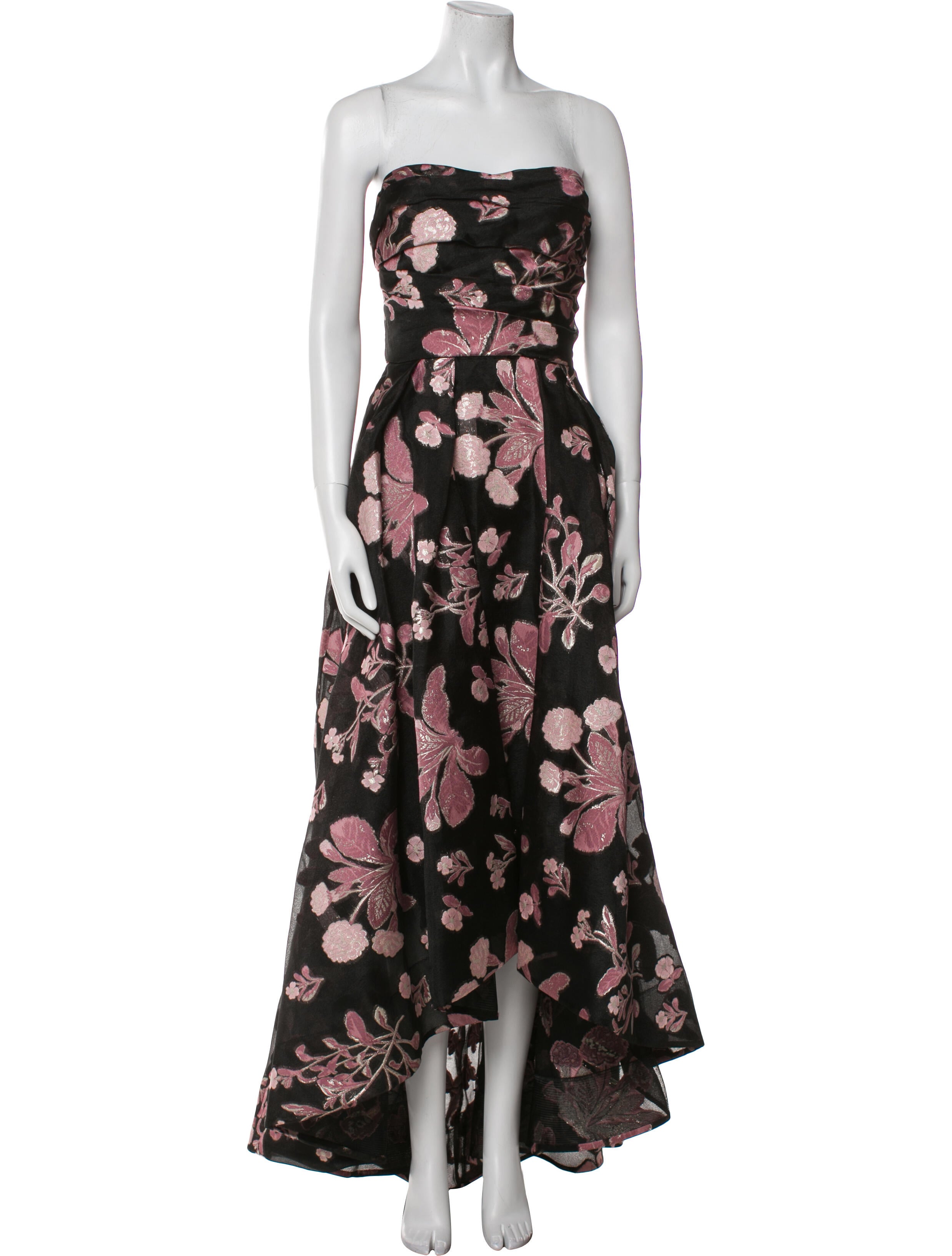 Marchesa Notte Floral Print Long Dress