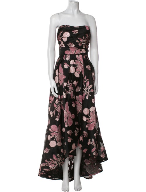 Marchesa Notte Floral Print Long Dress