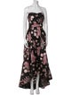 Marchesa Notte Floral Print Long Dress