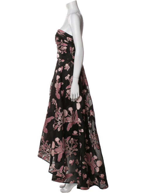 Marchesa Notte Floral Print Long Dress