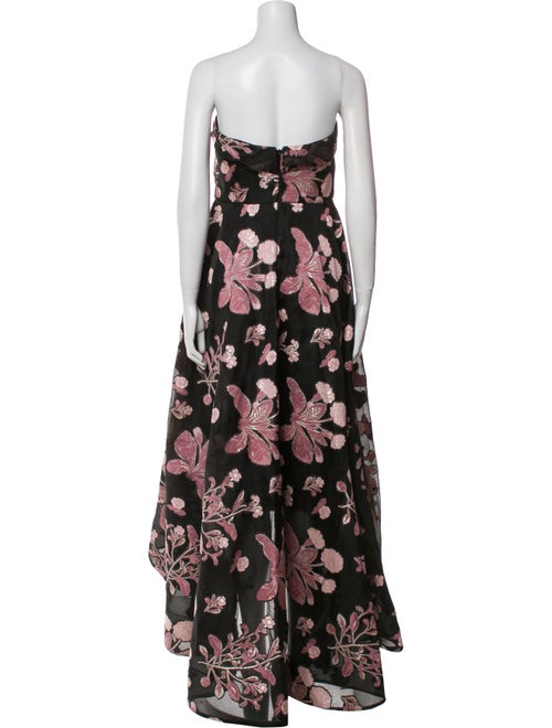 Marchesa Notte Floral Print Long Dress