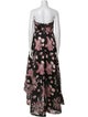 Marchesa Notte Floral Print Long Dress