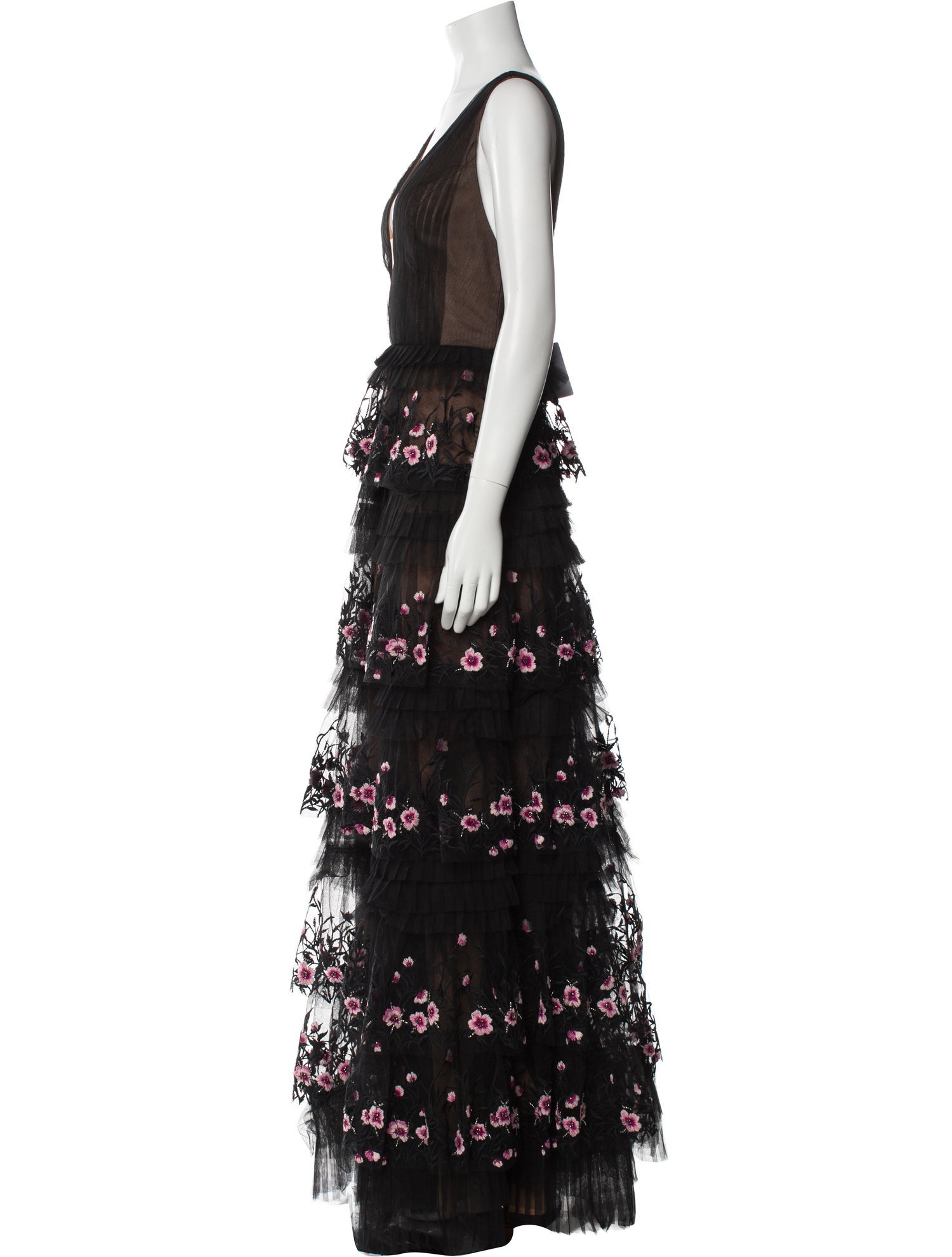 Marchesa Notte Lace Pattern Long Dress w/ Tags