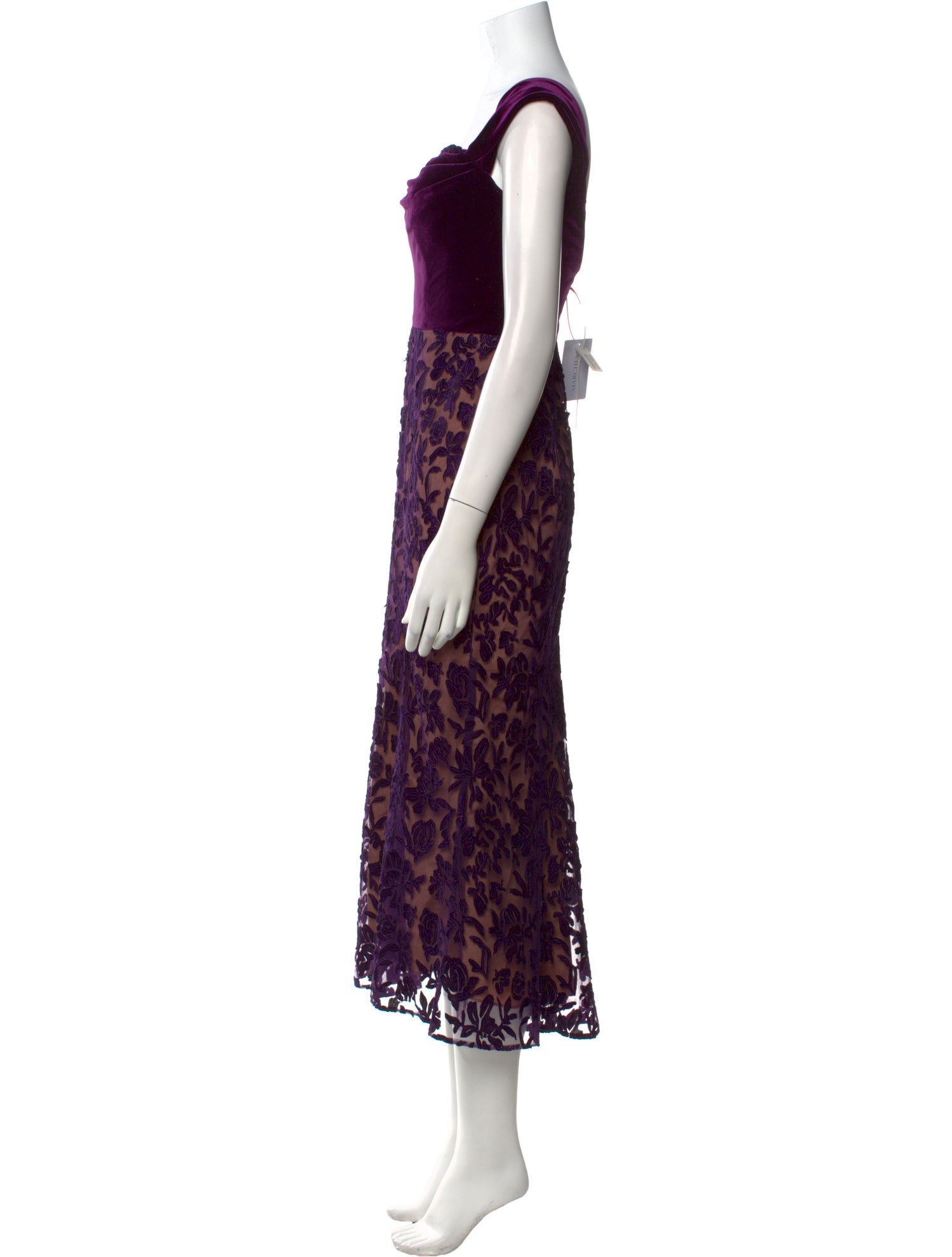 Marchesa Notte Lace Pattern Midi Length Dress w/ Tags