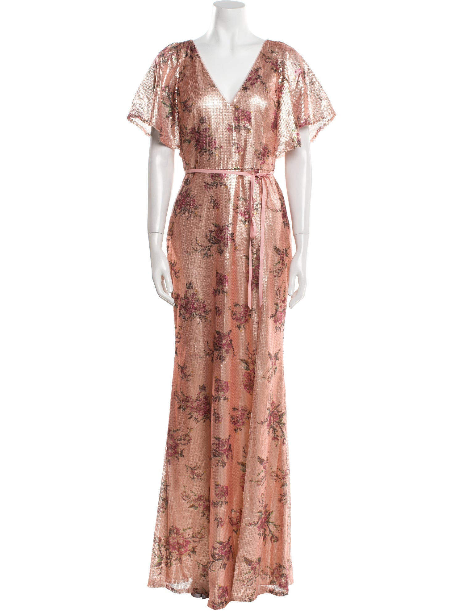 Marchesa Notte Floral Print Long Dress w/ Tags