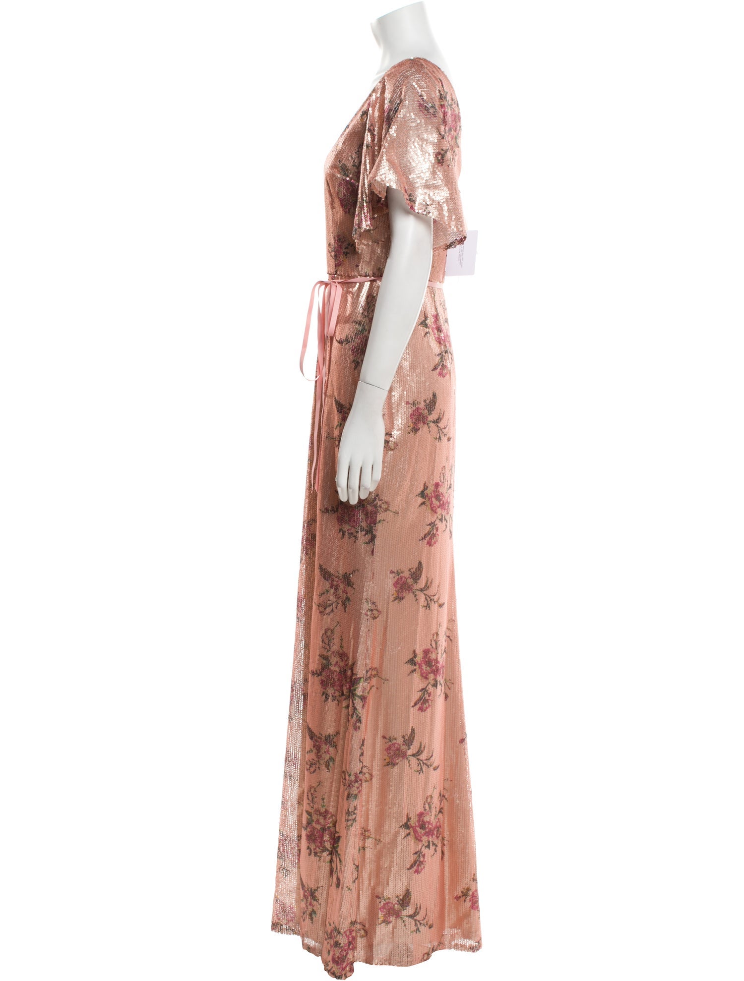 Marchesa Notte Floral Print Long Dress w/ Tags