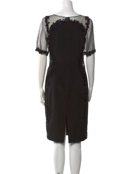 Marchesa Notte Bateau Neckline Knee-Length Dress