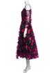 Marchesa Notte Floral Print Long Dress