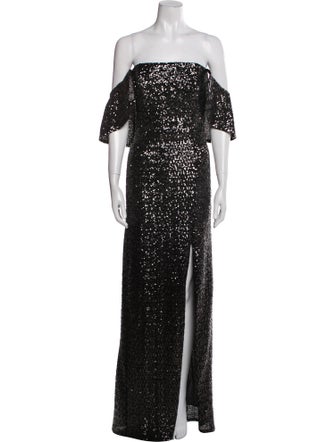 Marchesa Notte Off-The-Shoulder Long Dress