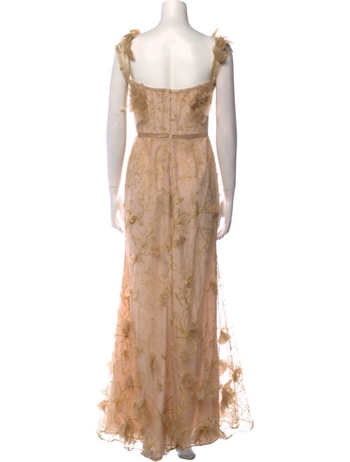 Marchesa Notte Square Neckline Long Dress