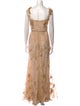 Marchesa Notte Square Neckline Long Dress