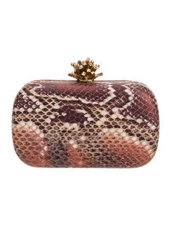Marchesa Notte Embossed Leather Clutch