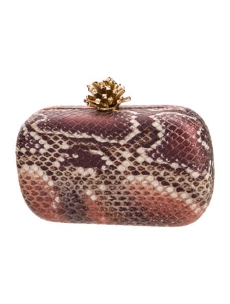 Marchesa Notte Embossed Leather Clutch
