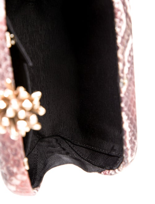 Marchesa Notte Embossed Leather Clutch