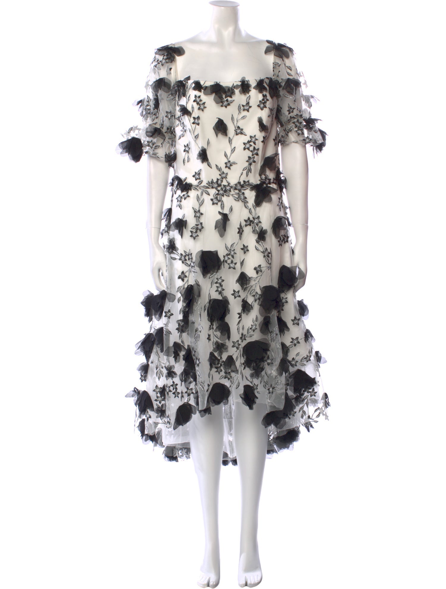 Marchesa Notte Nylon Midi Length Dress