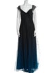 Marchesa Notte V-Neck Long Dress