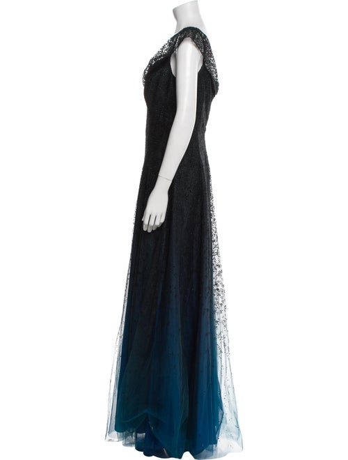 Marchesa Notte V-Neck Long Dress