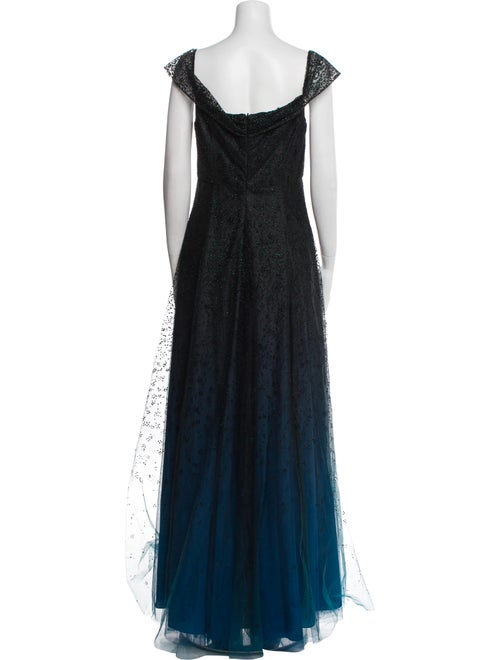 Marchesa Notte V-Neck Long Dress
