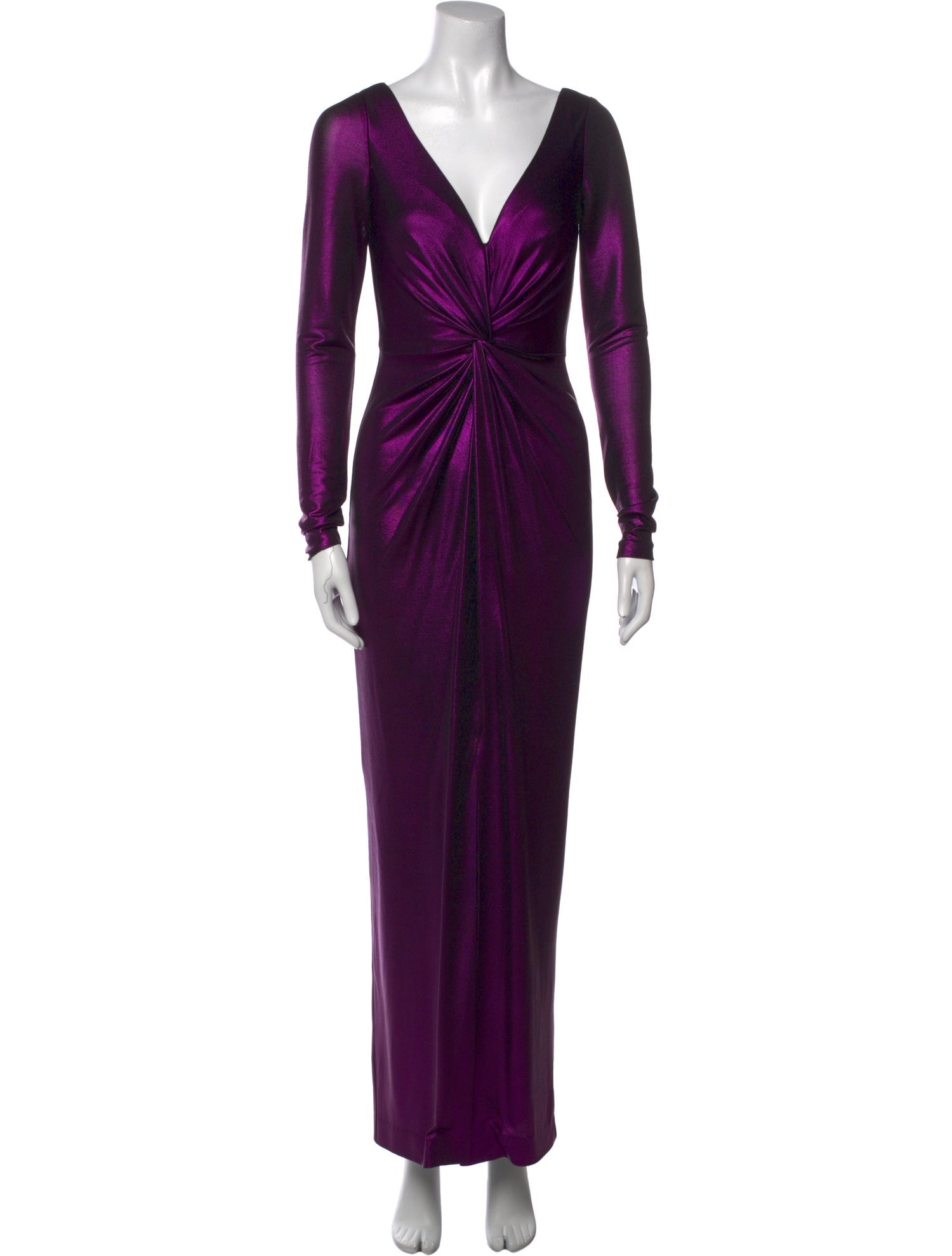 Marchesa Notte V-Neck Long Dress