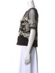 Marchesa Notte Nylon Lace Pattern Crop Top