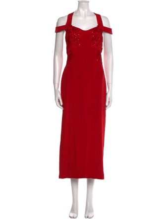 Marchesa Notte Square Neckline Long Dress