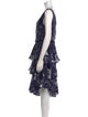 Marchesa Notte Printed Midi Length Dress