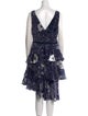 Marchesa Notte Printed Midi Length Dress