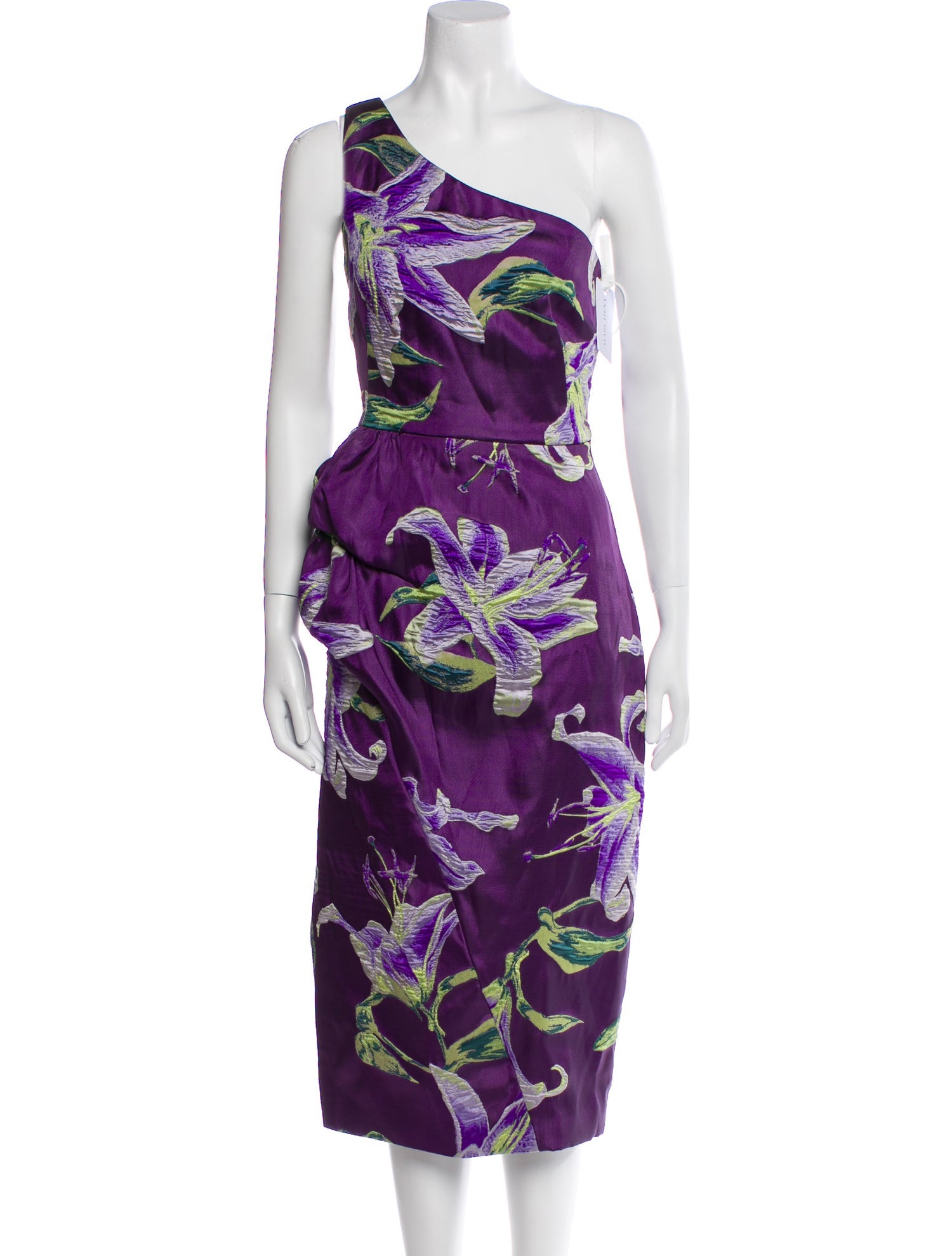 Marchesa Notte Floral Print Midi Length Dress w/ Tags