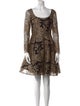 Marchesa Notte Lace Pattern Mini Dress
