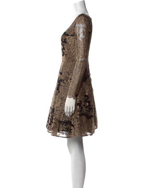 Marchesa Notte Lace Pattern Mini Dress