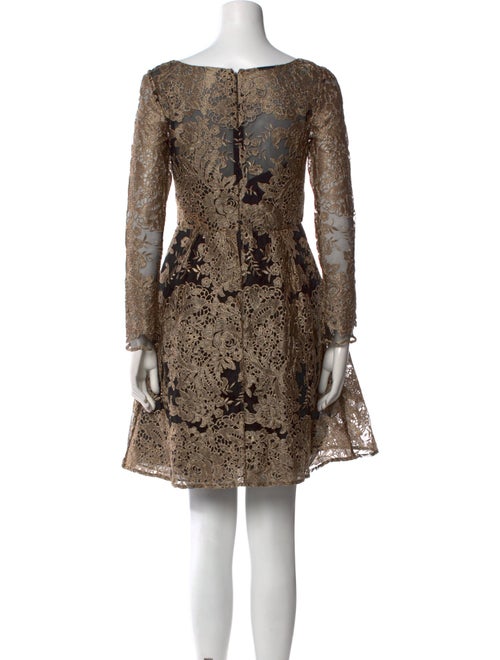 Marchesa Notte Lace Pattern Mini Dress