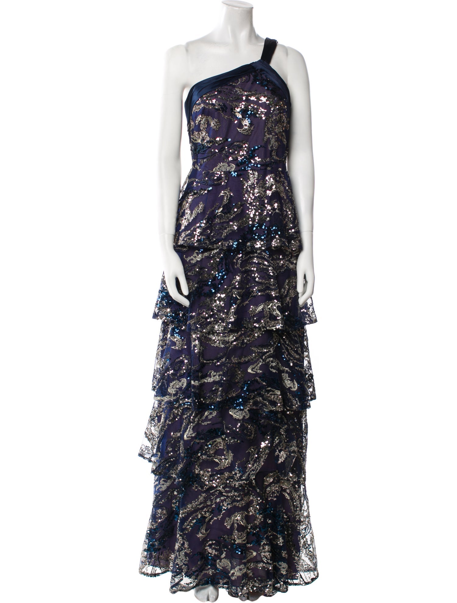 Marchesa Notte Floral Print Long Dress w/ Tags
