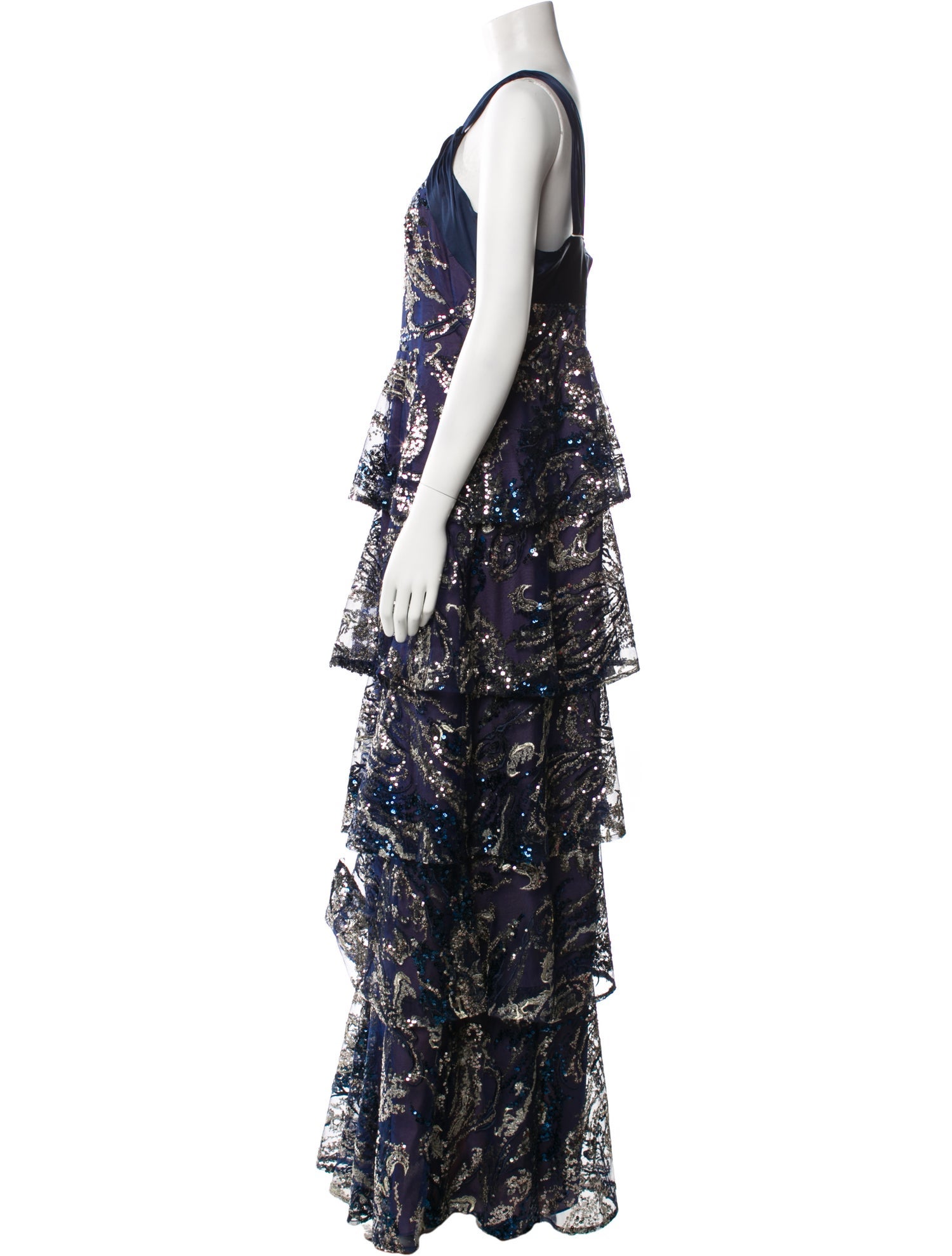 Marchesa Notte Floral Print Long Dress w/ Tags